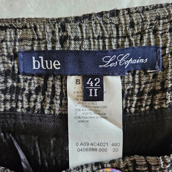 Les Copains Skirt L Knee Length Front Fold Grey Textured Lined Circle Sz EUR 42 - Picture 7 of 14